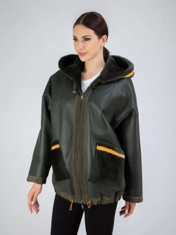 Дубленка натуральная с капюшоном двухсторонняя