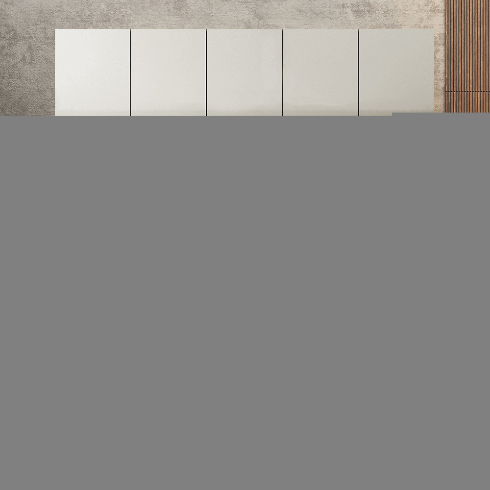 Шкаф Агератум МДФ четырехсекционный с антресолью и стеллажом Лайн флай (0,27) А10029 матовая - Орех Экко 9459  260*50*260