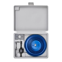 Набор пил кольцевых по дереву и пластику, 8пр.(64,76,89,102,127мм), в пластиковом кейсе Forsage F-HS08