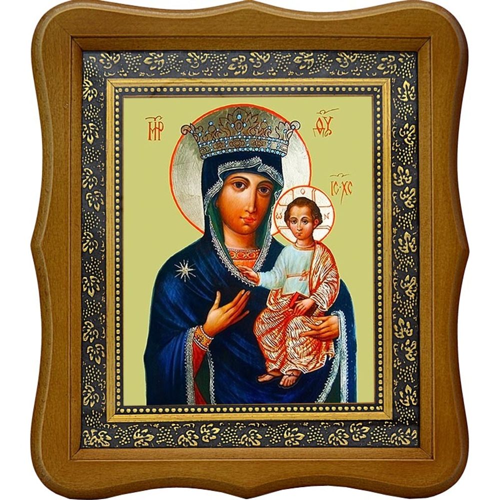 Милосердная Юровичская икона Божьей Матери на холсте.