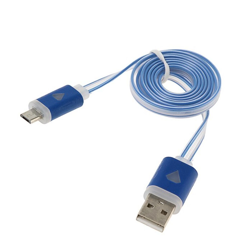 Кабель USB 2.0 x Micro USB -1.0 м. Blast BMC-510 голубой