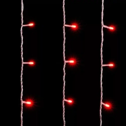 Светодиодный занавес 2*2 м., 400 красных LED ламп, прозрачный провод ПВХ, LTC (PCL402-10-2R)