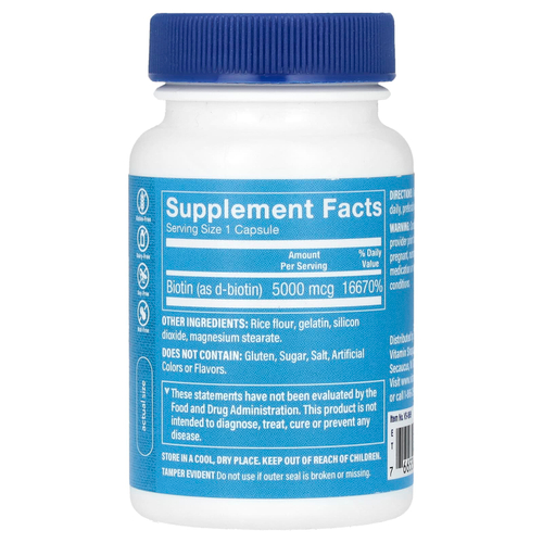 The Vitamin Shoppe, биотин, 5000 мкг, 120 капсул