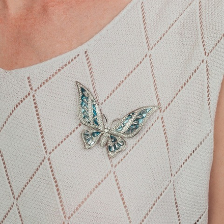 Брошь Fiore Luna Бабочка Zircon XR01278 S