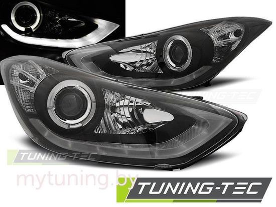 Передние фары BLACK DAYLIGHT LED для Hyundai Elantra V