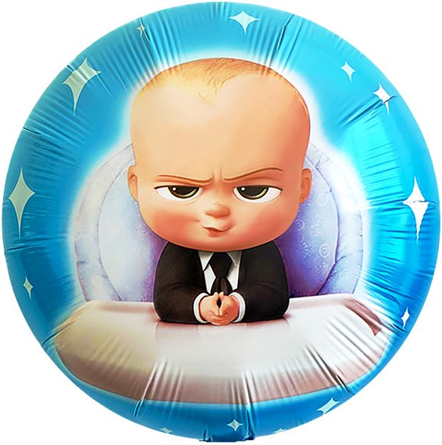 Шар (18" / 46см) Круг Серьезный Малыш Босс (БГ-15)