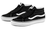 Vans SK8 Mid classic side logo mid-top sneakers for men and women in the same style black and white