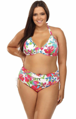 Купальник plus size с ярким цветочным принтом (Размер: 85C/42) (Цвет: разноцветный)