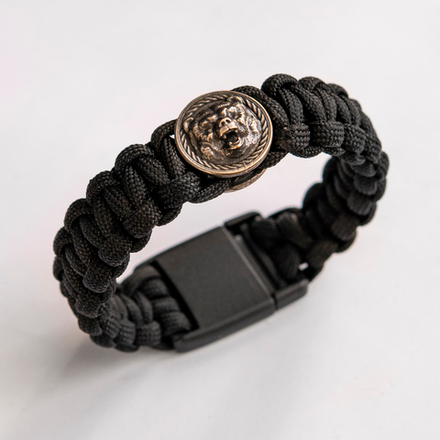 Браслет из паракорда с литой бусиной "Медведь"