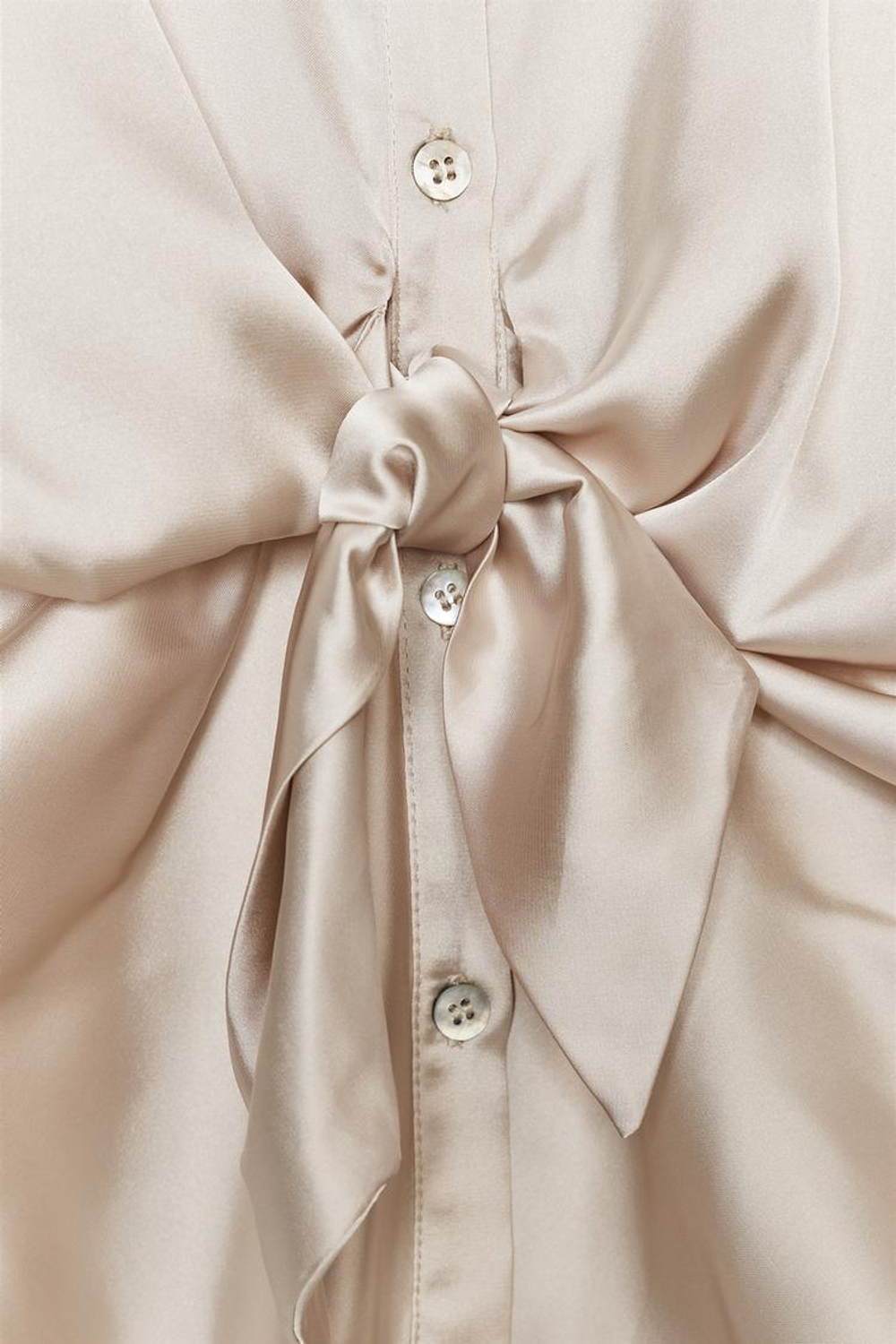 ZARA АТЛАСНАЯ РУБАШКА С УЗЛОМ, КАВА