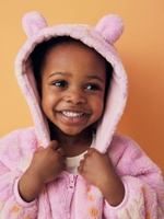 Куртка флисовая с капюшоном на молнии для девочки Next 921-411, Розовый