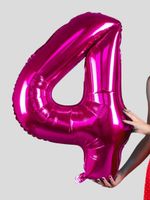 FM Шар 40" / 102 см "Цифра 4" фуксия фуше (БГ-60)
