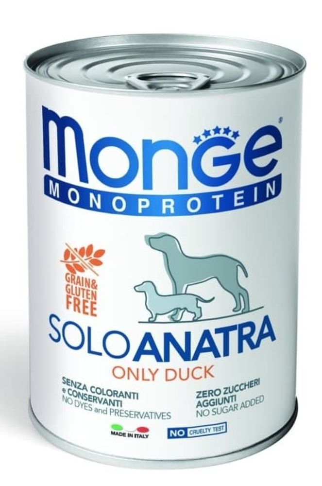 Monge Dog Monoprotein Solo B&amp;S консервы для собак паштет из утки 400г