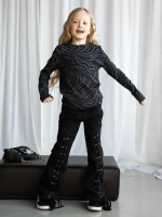 Лонгслив зебра для девочки на осень