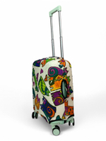 Чехол на чемодан 20", цвет белый/разноцветный, Коты