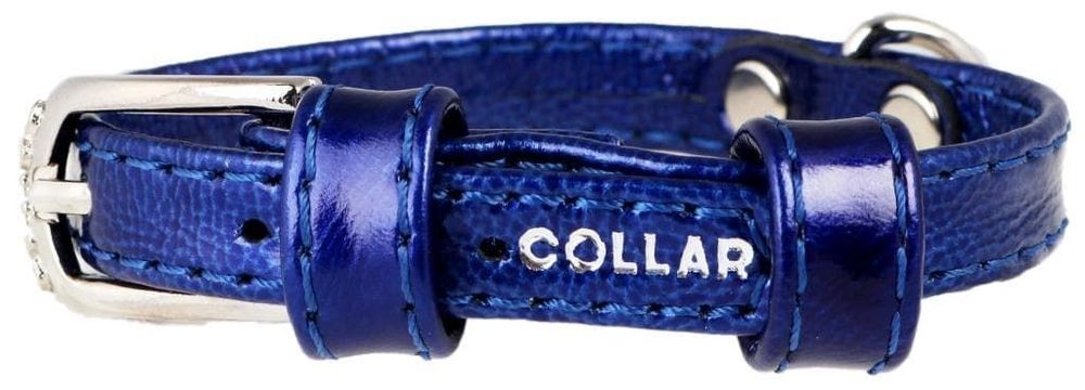 Ошейник&quot;Collar brilliance&quot; для щенков и мелких пород собак синий ширина 10мм, длина 18-21см