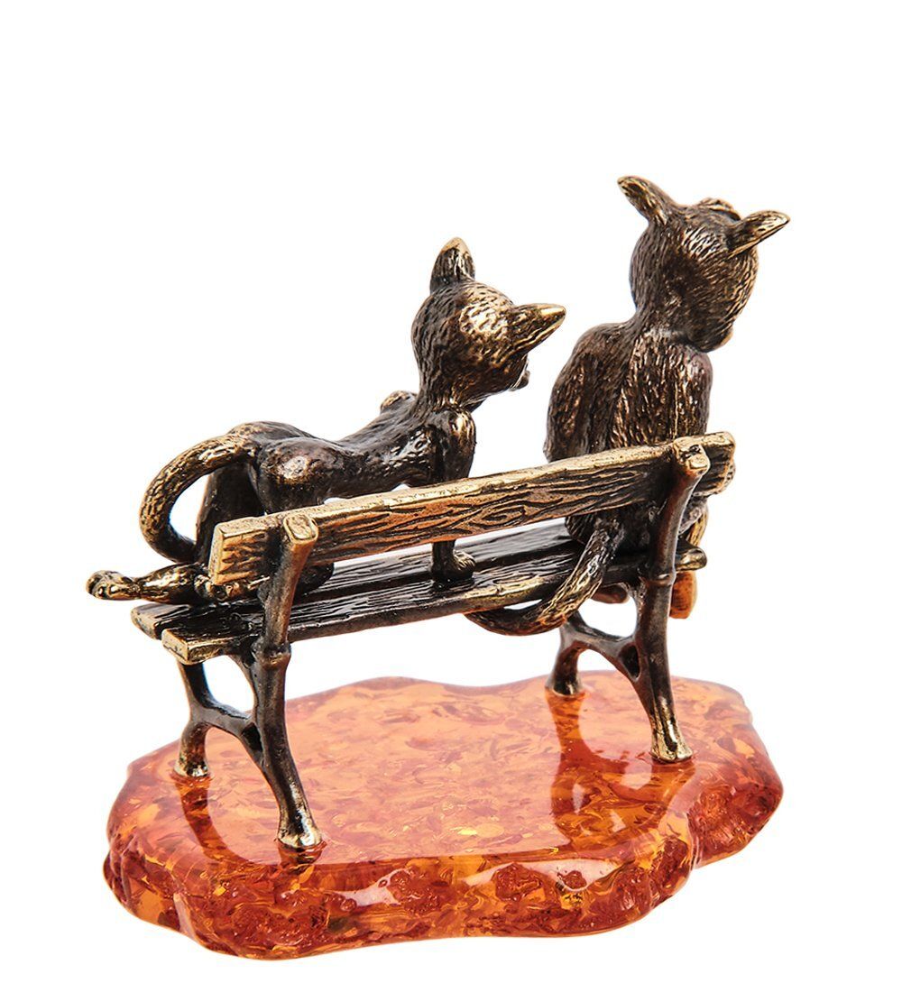 Народные промыслы AM-3059 Фигурка «Коты Студенты» (латунь, янтарь)