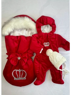 Конверт на выписку новорождённому зимний