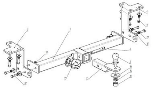 Фаркоп с элект. Smart, на Suzuki Grand Vitara FA 0852-E(N) (3 двери, с 2005 по 2014 г.в.(c накладкой из нержавеющей стали)) (паспорт и сертификат в комплекте) Бизон