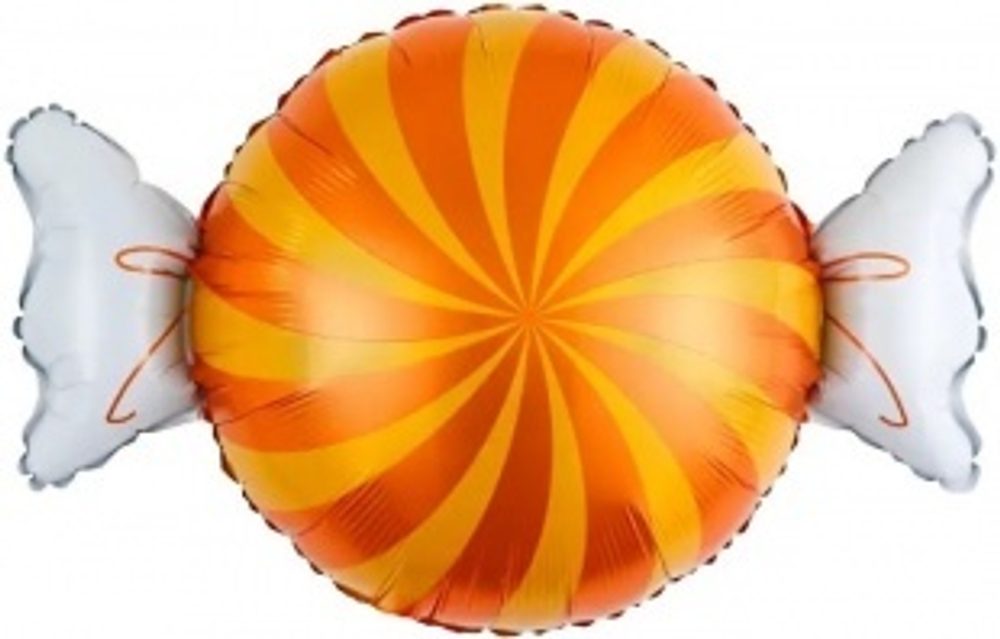 Шар (30""/76 см) Фигура, Конфета, Оранжевый/Желтый, 1 шт. И12