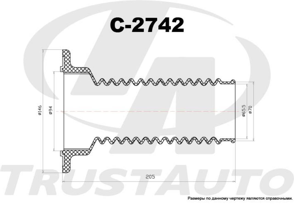 Пыльник амортизатора TrustAuto C-2742 Toyota