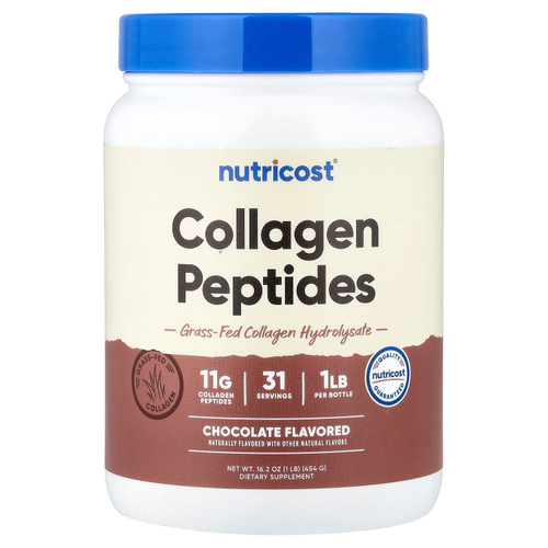 Nutricost, пептиды коллагена, с шоколадным вкусом, 454 г (1 фунт)