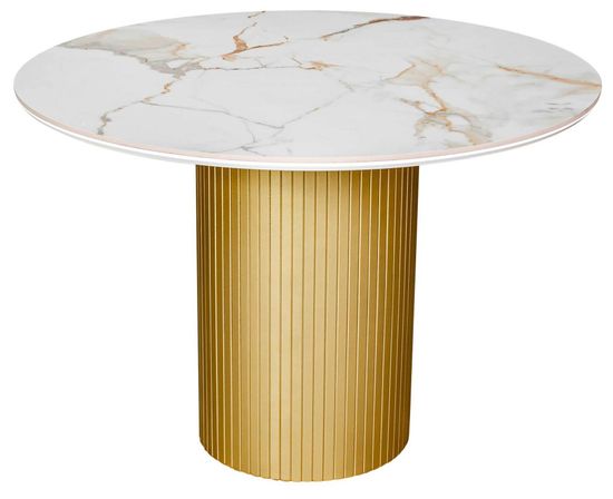 Стол DUBAI 90 Calacata gold gloss / опора шелк, золото