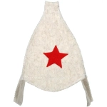 Шапка для бани и сауны «Будёновка» белая «Hot Pot» , войлок /20