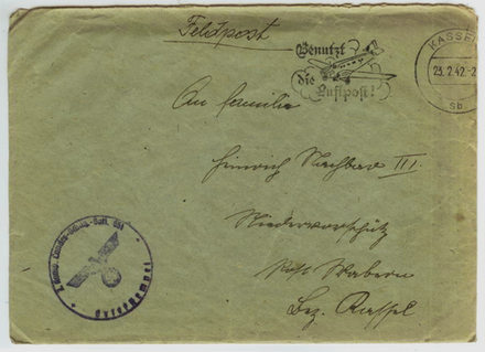 Конверт коллекционный + письмо. Германия, 1942 г.