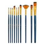 Кисть для рисования Basir художественная, нейлон, набор из 10 шт, тёмно-синий корпус