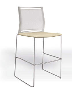 Web стул на полозьях кухонный/барный со спинкой-сеткой