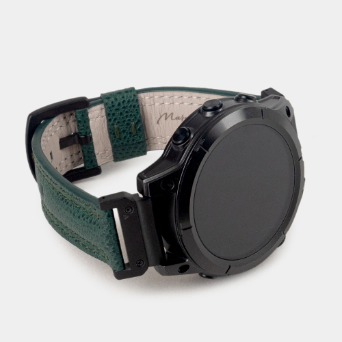 Ремешок для часов Garmin 51 mm с креплением из кожи теленка, зеленого цвета