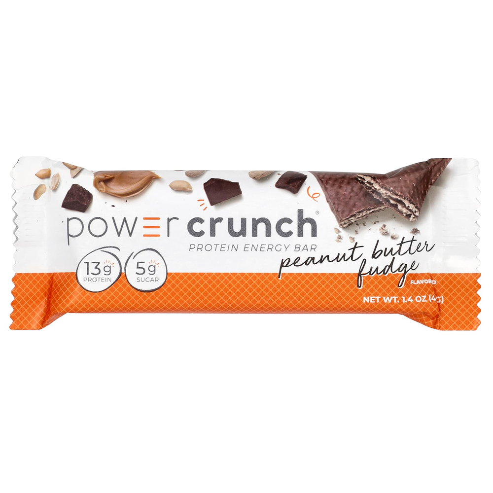 BNRG, Power Crunch®, протеиновый батончик, помадка с арахисовой пастой, 12 батончиков по 40 г (1,4 унции)