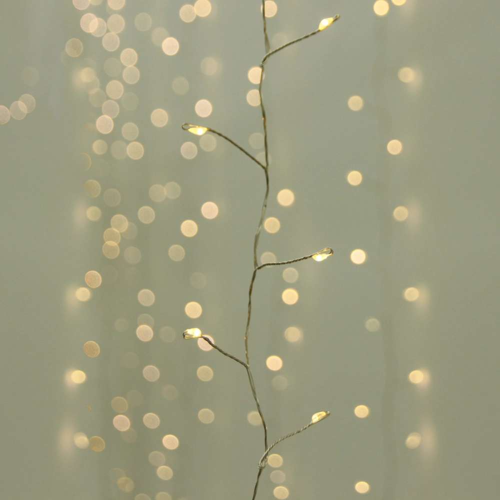 Гирлянда для дома ЗАНАВЕС 3м*3м 900 ламп LED «Мишура», IP-20, 8 режимов. Теплый белый (возможность соединения)