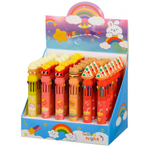 Ручка шариковая, автоматическая, 10в1, Basir, серия "Фаст Фуд", 10-ти цветная, с резиновой фигуркой, 36 шт