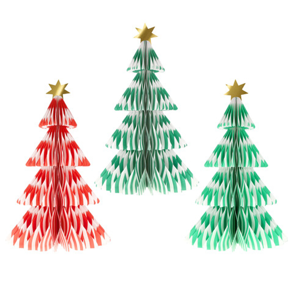 Новогодние полосатые ёлки 3 шт.