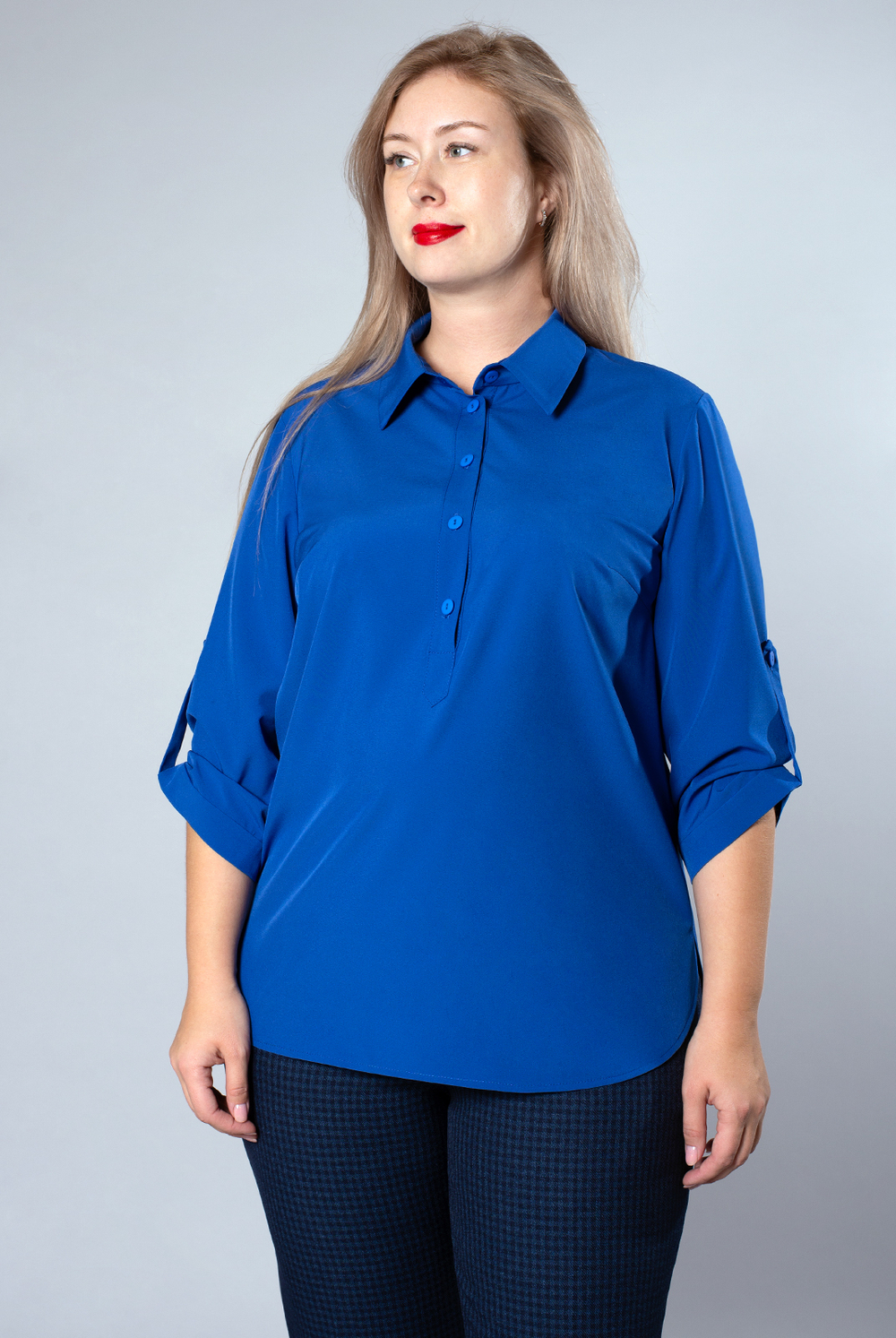 Блузка женская 1638А, василёк #86В091638А