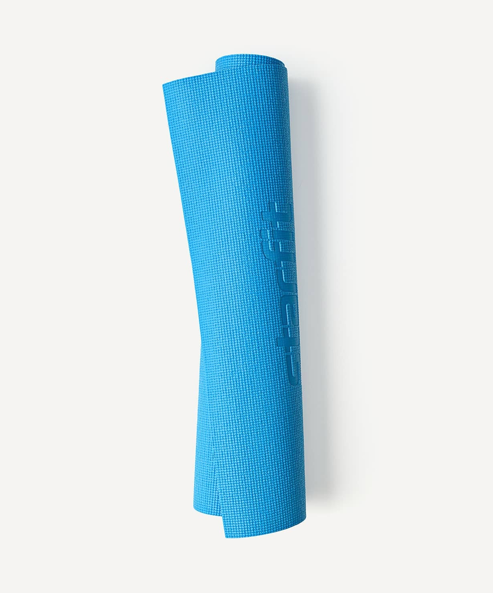 Коврик для йоги и фитнеса FM-104, PVC, 183x61x0,4 см, синий