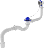 AQUANT СИФОН ДЛЯ ВАННЫ 1 1 2Х40 С ВЫПУ ПЕРЕЛ С МЕТ.РЕШ 40Х50 (V150-30-MR)