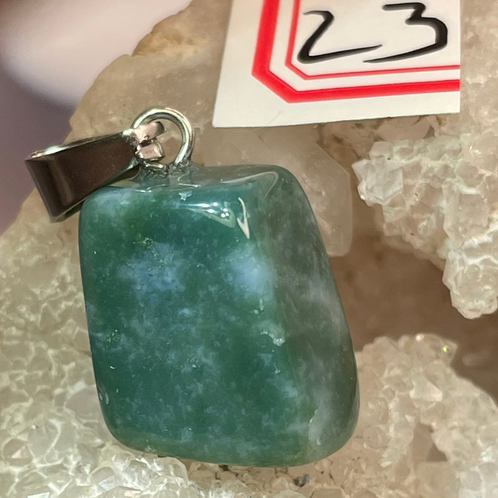 37135 Агат моховой Кулон галтовка