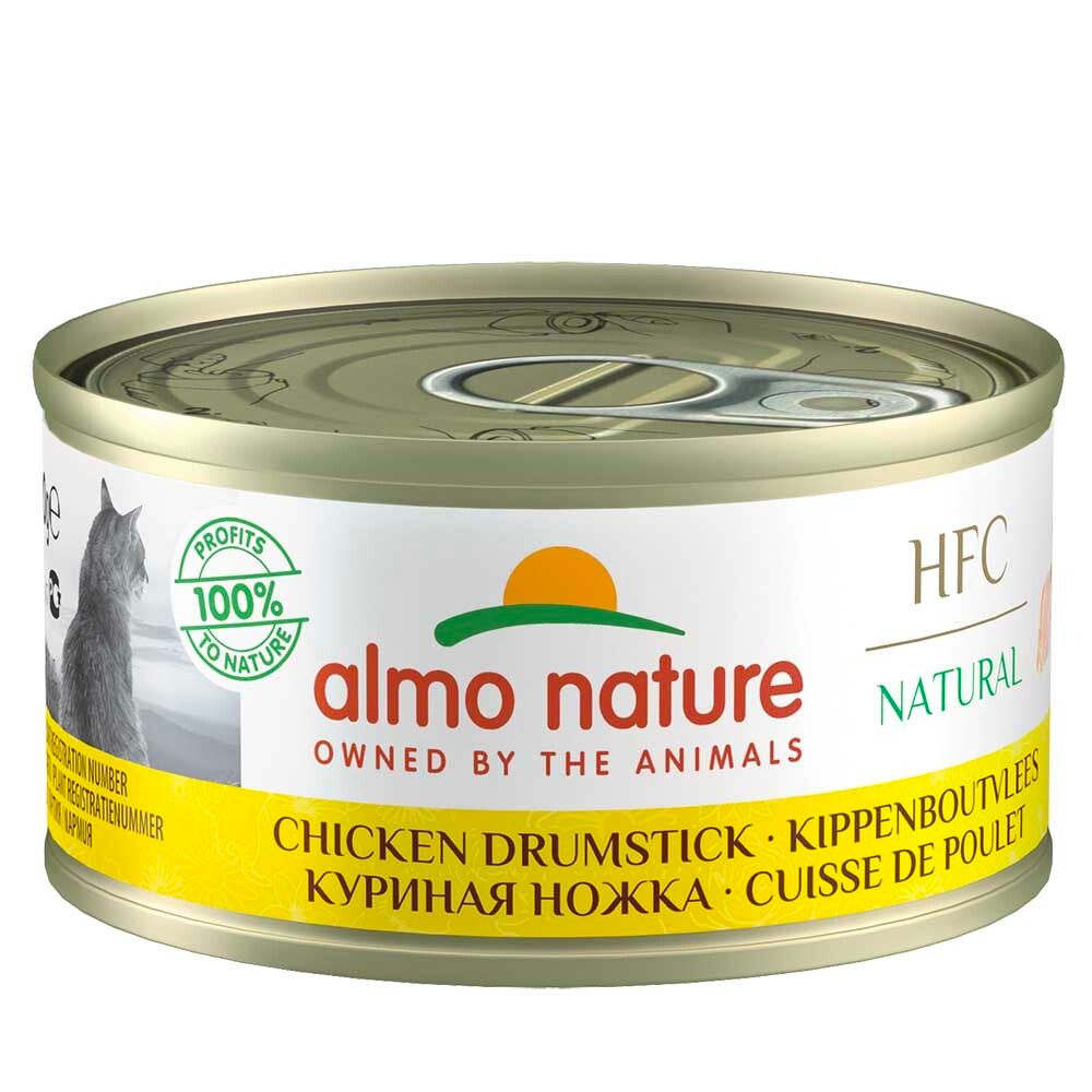 Almo Nature консервы для кошек &quot;HFC Natural&quot; с куриными бедрышками (75% мяса) 70 г банка