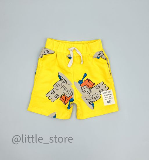 Шорты из футера (тонкого) Moi Noi, Замки из песка на желтом