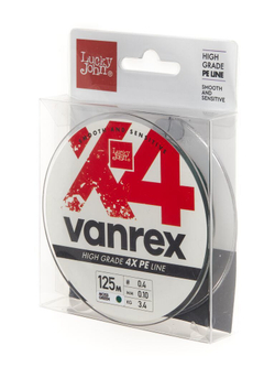 Плетеный шнур LUCKY JOHN Vanrex X4 BRAID Moss Green 125 м - 0,10 мм