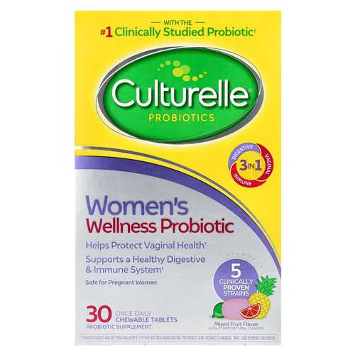 Culturelle, Пробиотики, пробиотики для женщин, фруктовое ассорти, 30 жевательных таблеток