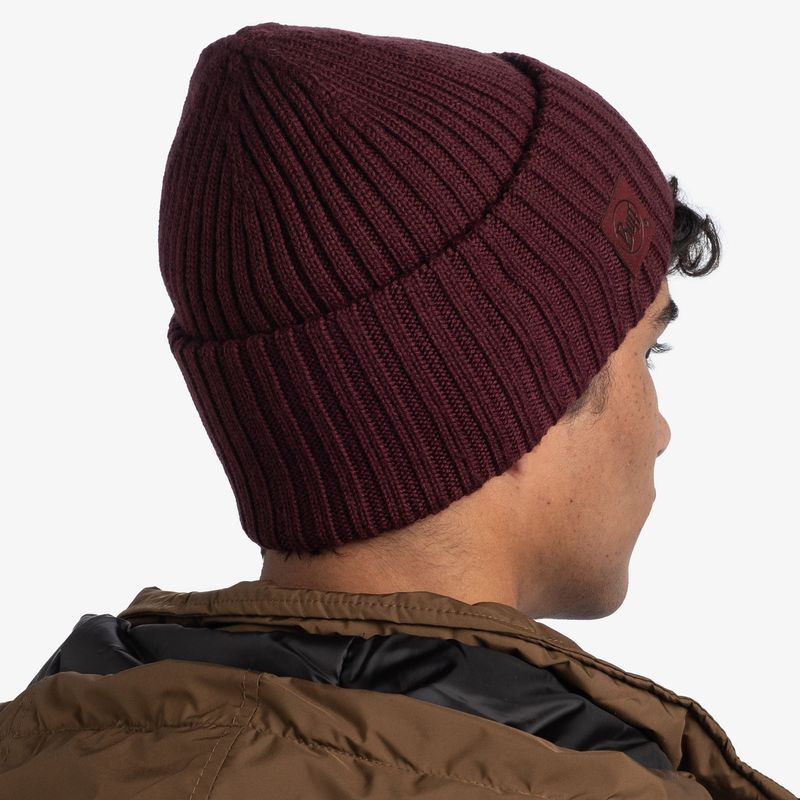 Вязаная шерстяная шапка Buff Hat Wool Knitted Ervin Maroon Фото 6