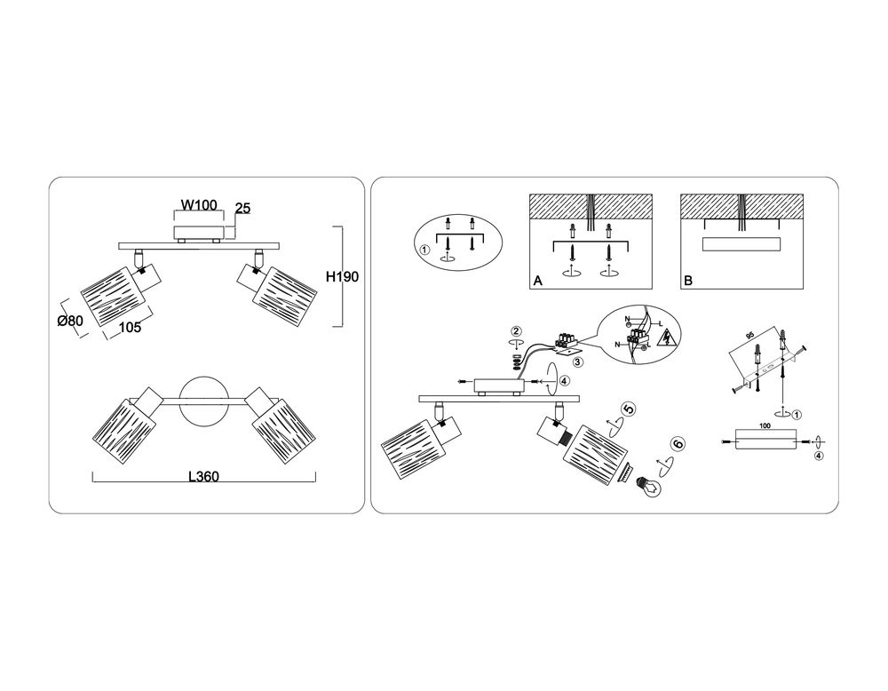 Ambrella Настенно-потолочный спот в стиле лофт Loft TR8664