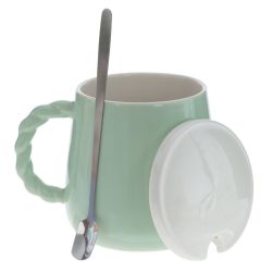 GAEM Кружка с крышкой и ложкой, 400 мл, L12 W9 H10 см, 4в.