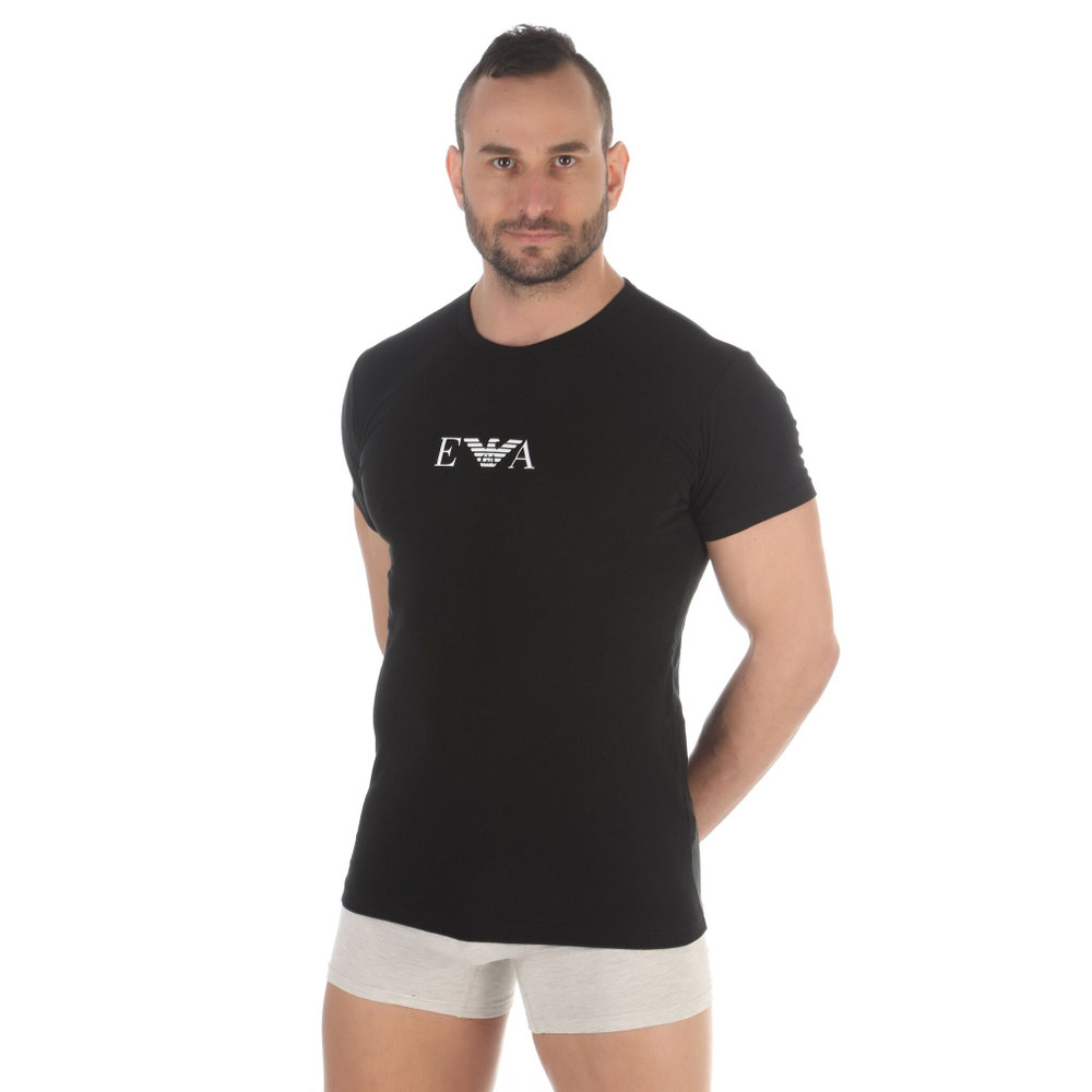 Набор из 2 черных мужских футболок Emporio Armani (Размер: XL) (Цвет: черный)