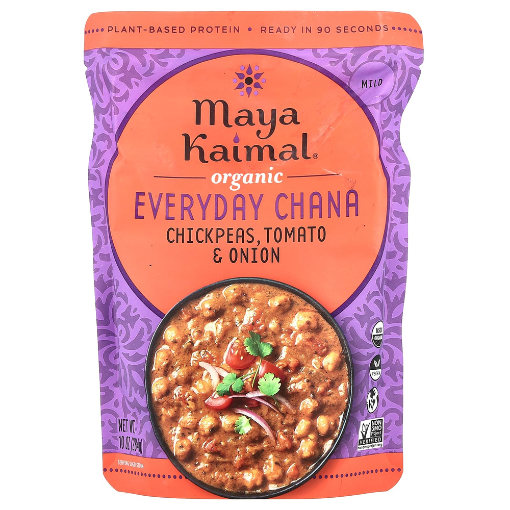 Maya Kaimal, Organic Everyday Chana, нут, томат и лук, неострый, 284 г (10 унций)