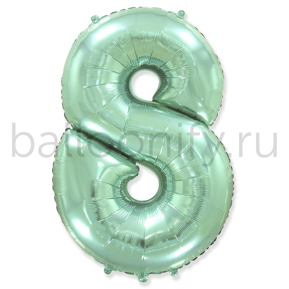 Шар ЦИФРА 8 Пастель Mint 40" 102 см